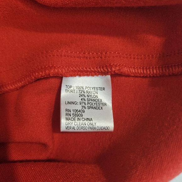 Gianni Bini Red-Orange Scoop Neck Blouson Mini Dress - Picture 6 of 7